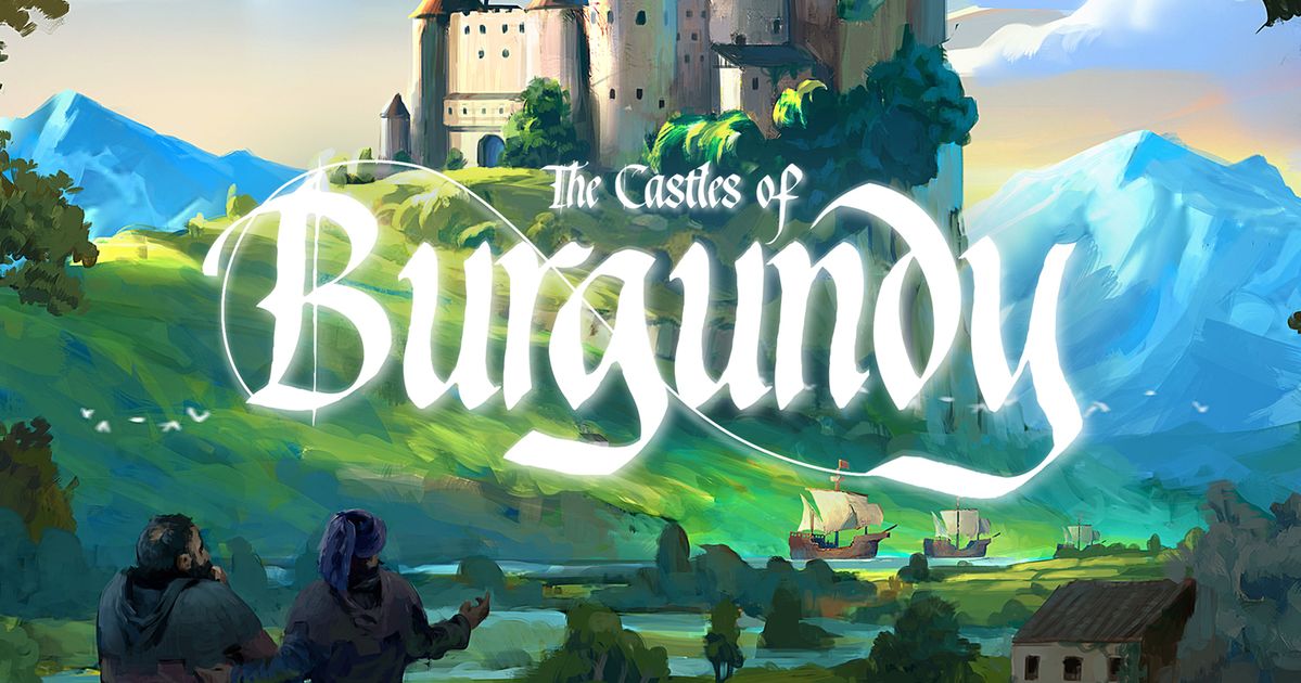 Box art for The Castles of Burgundy Special Edition showing a stylized medieval castle estate on rolling hills